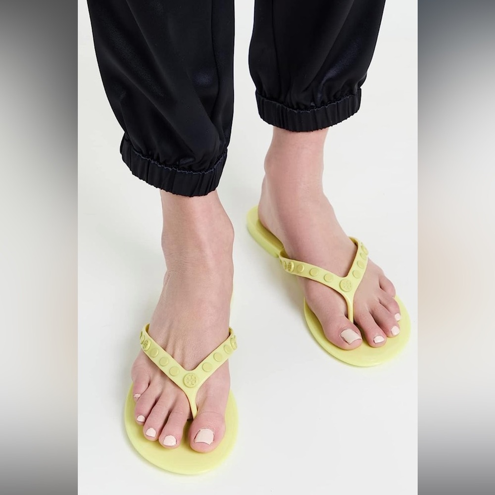 NIB Tory Burch Studded Jelly Sandals Lime Sherbet 10